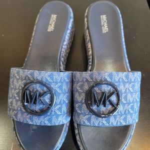 Almost new blue denim michael kors sandals